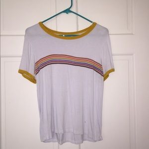 Rainbow stripe tee!!